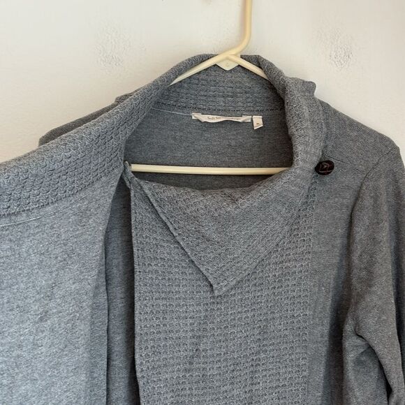 Soft Surroundings Women Miranda Cowl Neck gray cardigan wool Sweater large Petit - Picture 6 of 9